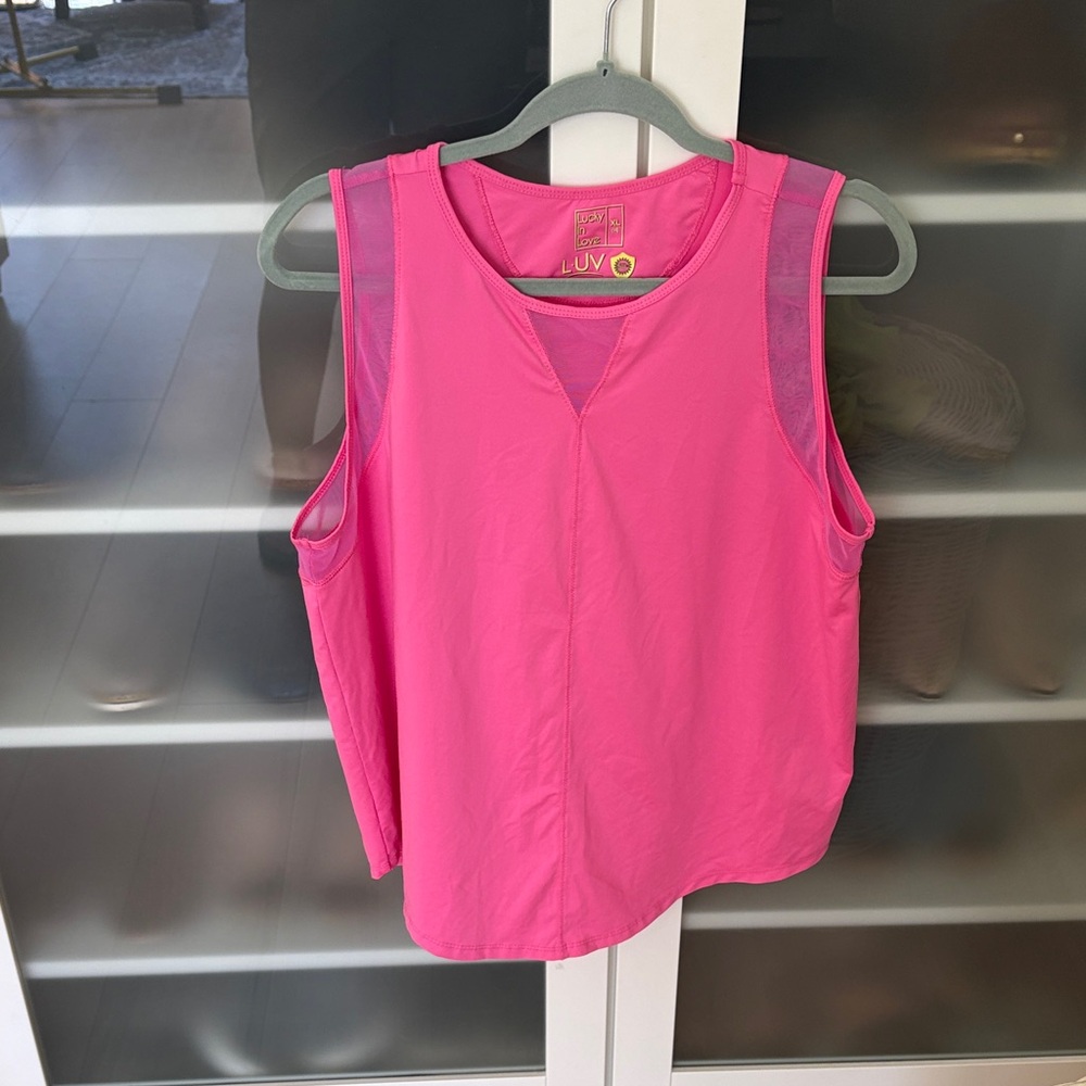 Lucky in Love Hot Pink Chill-Out Tank - XL